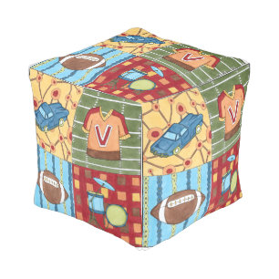 Car, Jersey, Football and Drum Kit Pouf