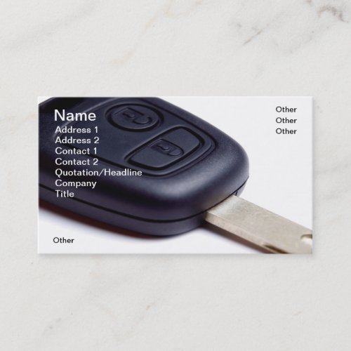 Car key business card template