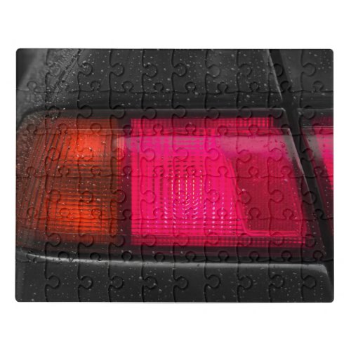 Car lamp in rain jigsaw puzzle