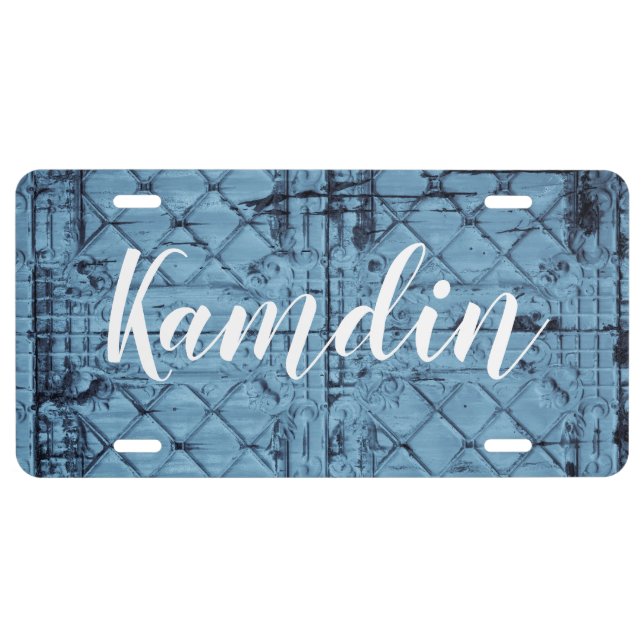Car License Plate Rustic Tin Panel Ceiling Country (Front)