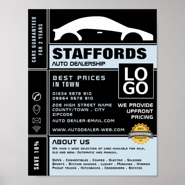 Car Logo, Auto Dealership Advertising Poster (Front)