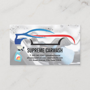 Car Logo Auto Detailing Interior Soap Suds Business Card