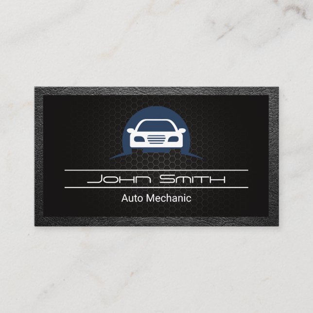 Car logo | Carbon Fiber | Leather Business Card (Front)