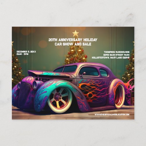 Car Love Hot Rod Auto Holiday Gifts Postcard