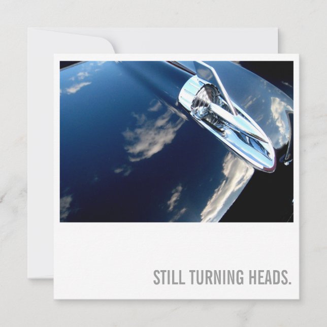 Car Lover 75th Birthday - Turning Heads Invitation (Front)