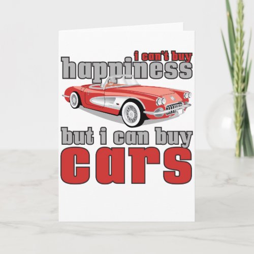 Car Lover Cant Buy Happiness Can Buy Cars Car Card
