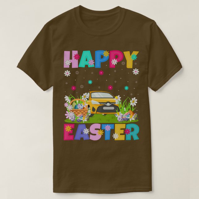 Car Lover Happy Easter Bunny Car Easter Sunday  T-Shirt (Design Front)