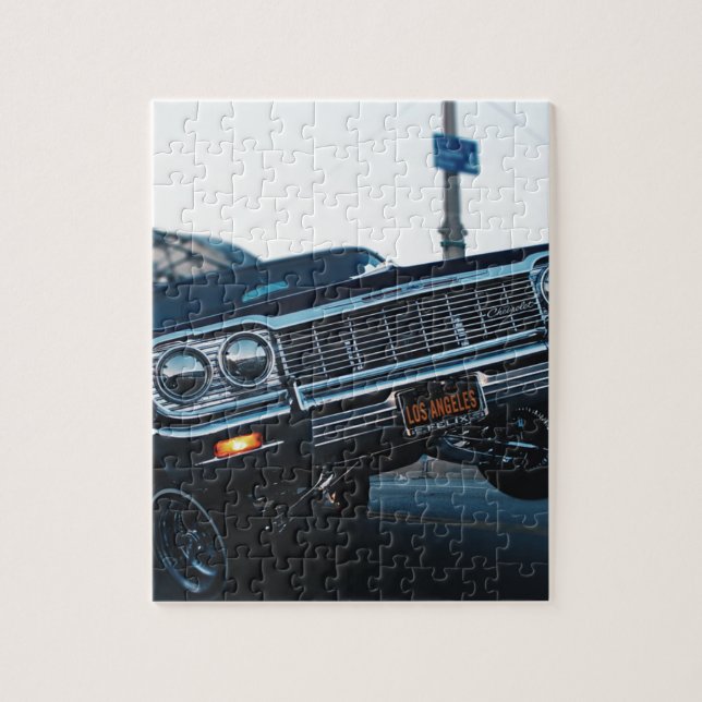 Car Low Rider Vintage Oldschool Automotive Driving Jigsaw Puzzle (Vertical)