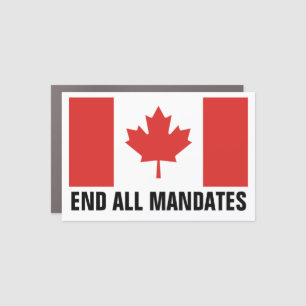 Car Magnet Canadian Flag End All Mandates