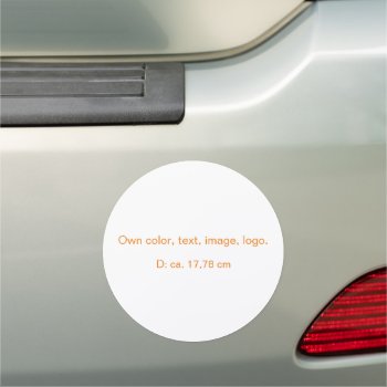 Car Magnet Circle Uni White - Own Color by Oranjeshop at Zazzle