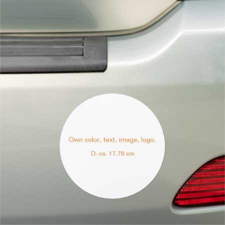 Car Magnet Circle Uni White - Own Color