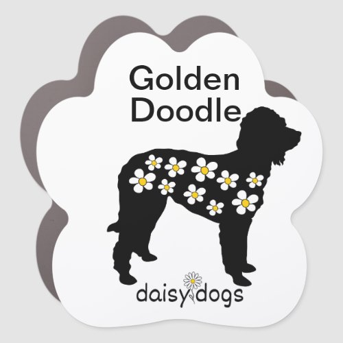 Car Magnet Dog Paw Golden Doodle on Board 