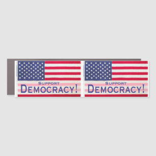 Car Magnet double Support Democracy message flags