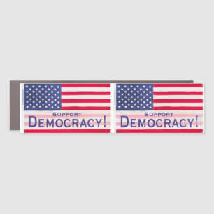 Car Magnet double Support Democracy message flags