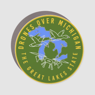 Car Magnet, Drones Over Michigan Logo Magnet