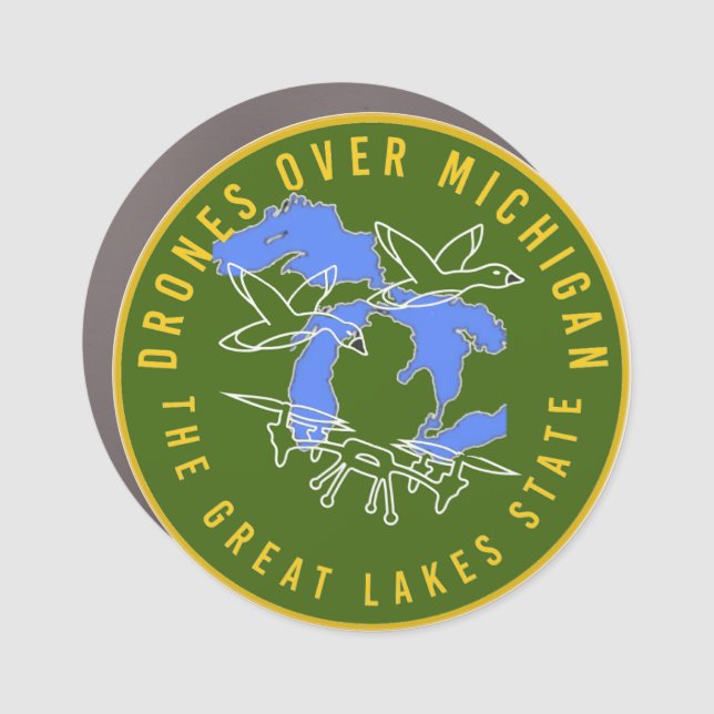 Car Magnet, Drones Over Michigan Logo Magnet (Front)