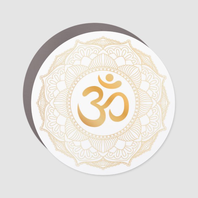 CAR MAGNET : GOLD MANDALA & OHM (Front)