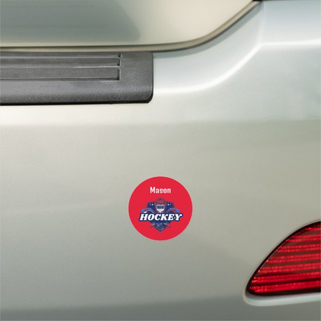 Car Magnet Hockey Gear - Personalized -Add Name (In Situ)