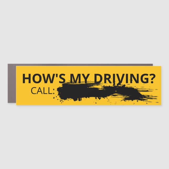 Car Magnet - How's My Driving? Call Splotch (Front)
