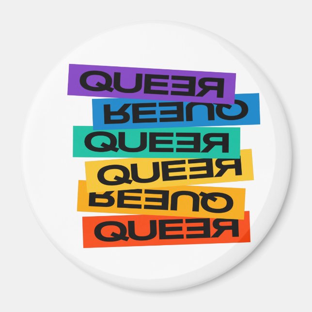 Car Magnet. LGBT+Pride. Queer.             Button Magnet (Front)