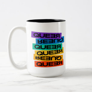 Car Magnet. LGBT+Pride. Queer. Two-Tone Coffee Mug