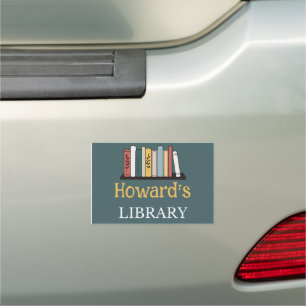 Car Magnet - Library -  Personalized - Add Name