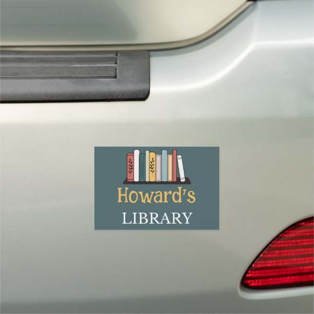 Car Magnet - Library -  Personalized - Add Name (In Situ)