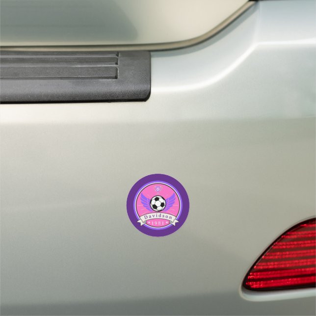 Car Magnet - Soccer- Personalized - Add Name (In Situ)