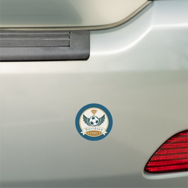 Car Magnet - Soccer- Personalized - Add Name (In Situ)