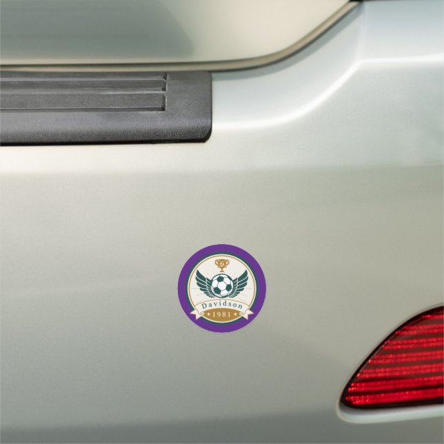 Car Magnet - Soccer- Personalized - Add Name (In Situ)