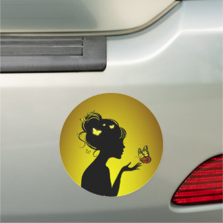 Car Magnet The Yellow Butterfly Woman