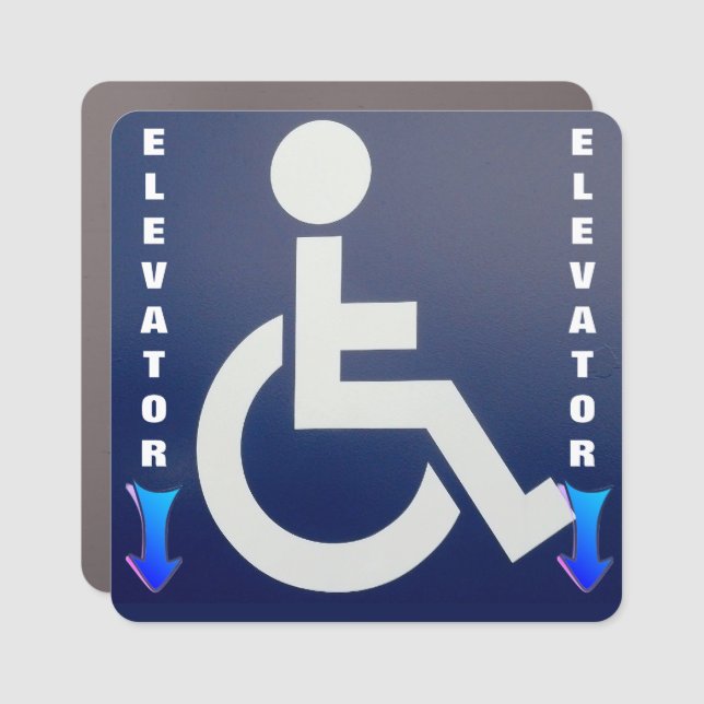 Car Magnet - Wheelchair in car - Elevator (Front)