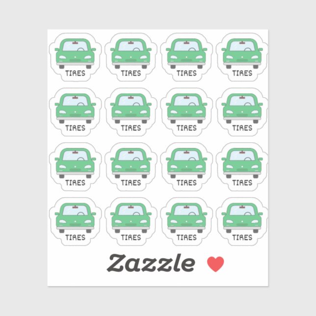 Car Maintenance Tires Reminder Bujo Planner Sticker (Sheet)