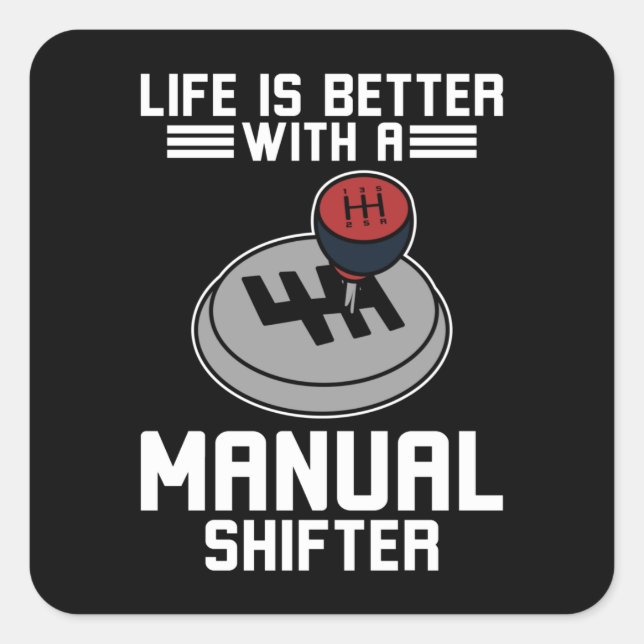 Car Manual Shifter Gear Shift Square Sticker (Front)