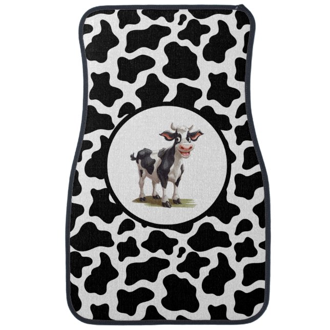 Car Mat Front Set-Cow Print (Front)