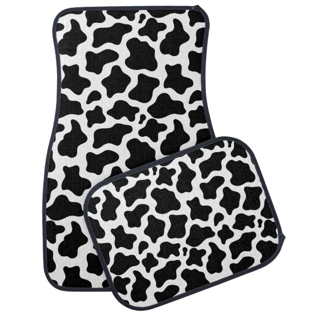 Car Mat Front Set-Cow Print (Set)