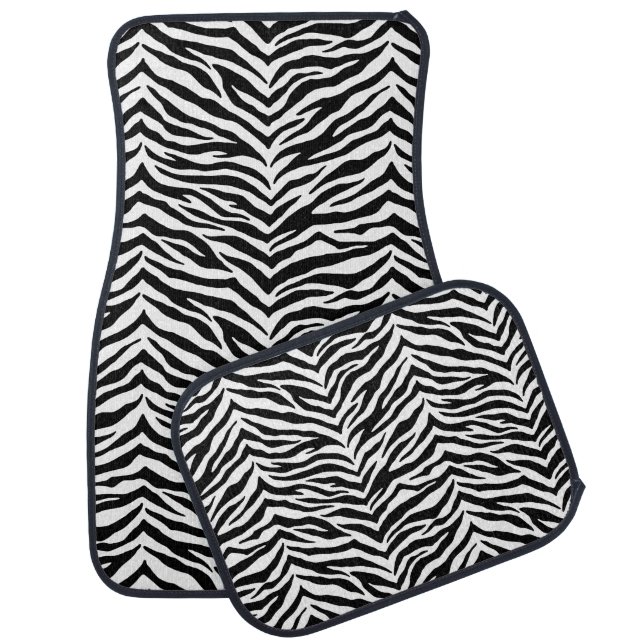 Car Mat Set-Zebra Print (Set)