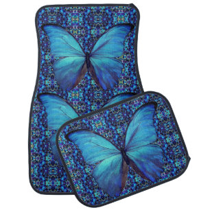 Car Mats Blue Butterfly