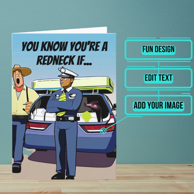 Car Mattress Funny Redneck Joke Birthday Card (This card is for that person with a little bit of country in him/her but that's why you love them.)