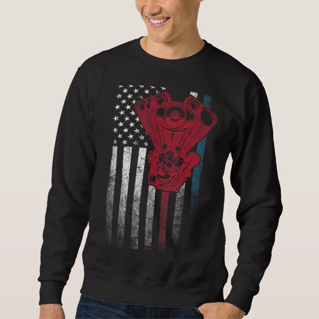 Car Mechanic 4th Of July  American Flag Usa  Ameri Sweatshirt (Front)
