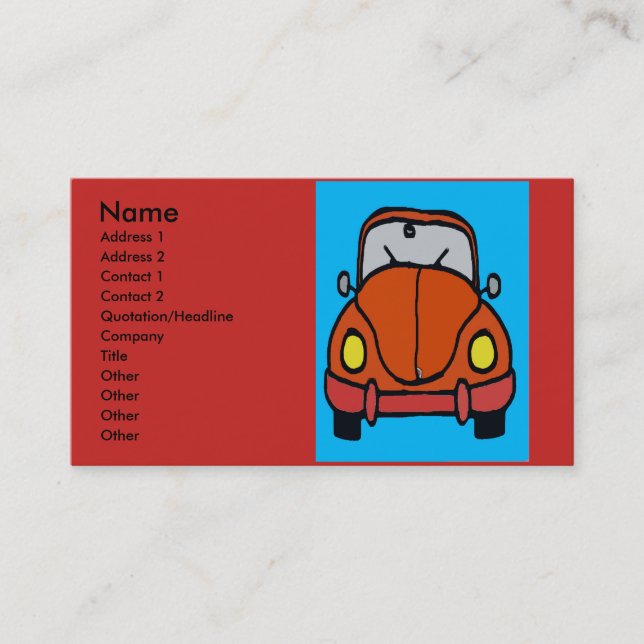 Car Mechanic , Add Text Business Card (Front)