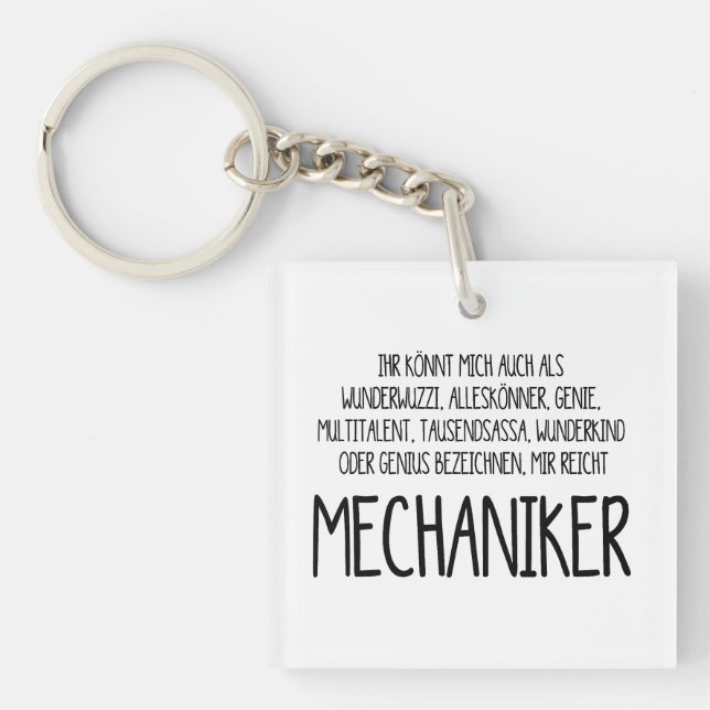 Car mechanic - all-rounder, genius, multi-talent keychain (Front)