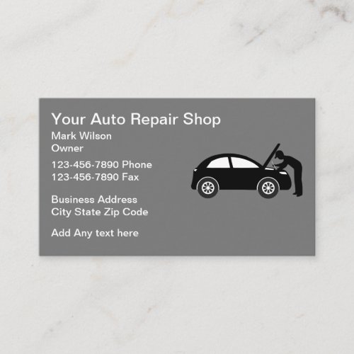 Car Mechanic Automotive Repair Business Card