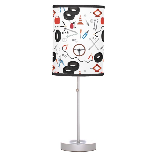 Car Mechanic Automotive Tools Boy Bedroom Table Lamp (Front)