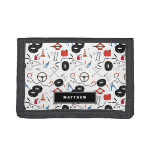 Car Mechanic Automotive Tools Boy Kids Trifold Wallet