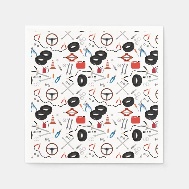 Car Mechanic Automotive Tools Napkins (Front)