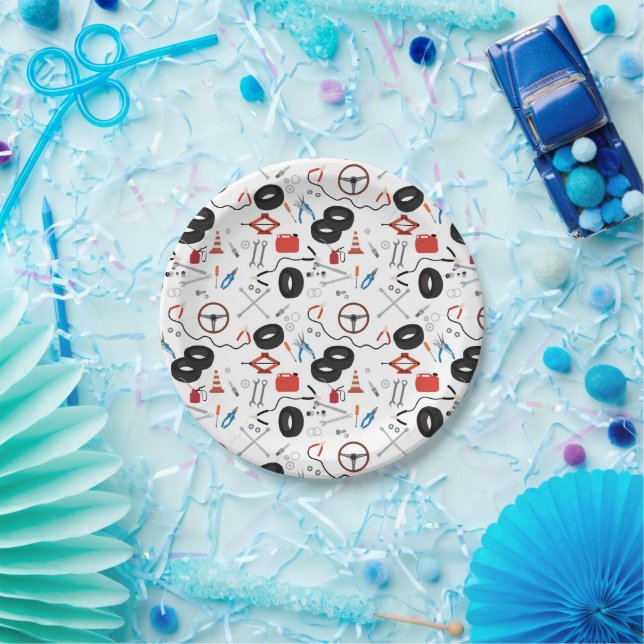 Car Mechanic Automotive Tools Paper Plates (Party)