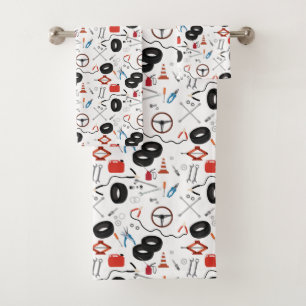 Car Mechanic Automotive Tools Theme Bath Towel Set