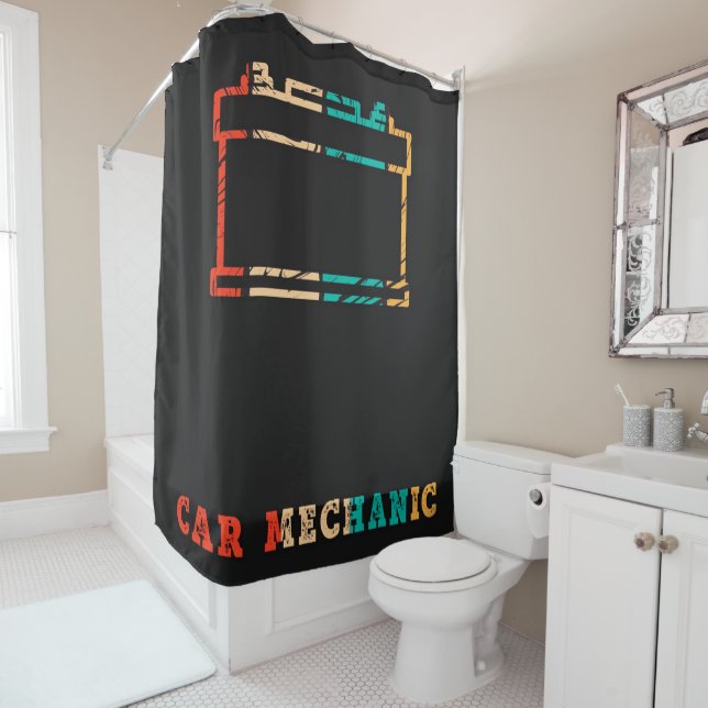 Car Mechanic Battery | Mechanic Blanket Shower Curtain (In Situ)