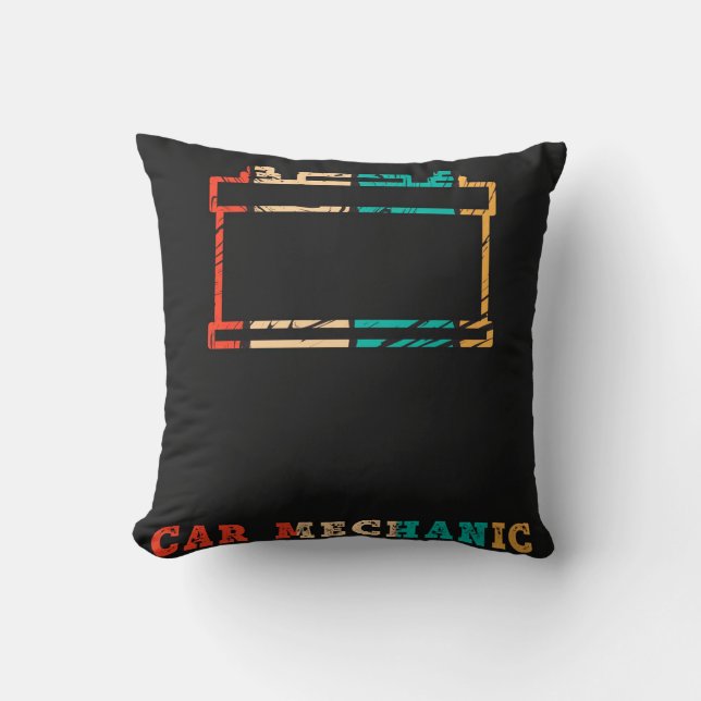 Car Mechanic Battery | Mechanic Blanket Throw Pillow (Front)